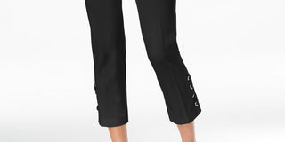 Calça Capri Feminina Alfani com Cadarço Preta Tamanho 8 Petite