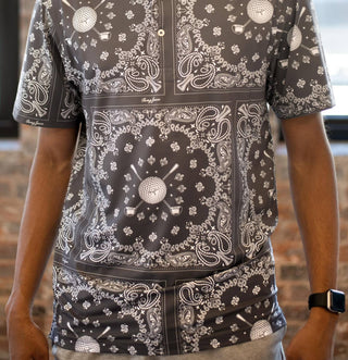 Swingjuice - Camisa polo masculina com estampa de bandana para golfe