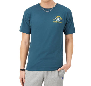 Champion - Camiseta estampada de gola redonda e manga curta