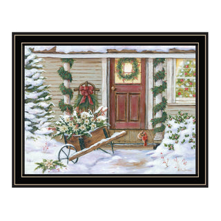 Trendy Decor 4U Holiday Porch Black Framed Wall Art for Living Room