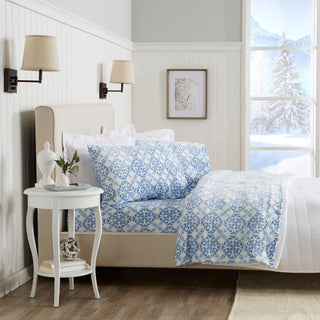 4-Piece Printed Plush Sheet - Velvet Luxe Lattice Collection