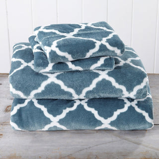 4-Piece Printed Plush Sheet - Velvet Luxe Lattice Collection