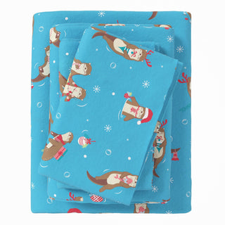 4-Piece Turkish Cotton Christmas Flannel Sheet - Whittaker Collection