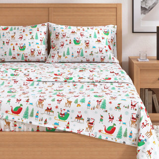 4-Piece Turkish Cotton Christmas Flannel Sheet - Whittaker Collection