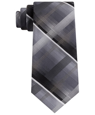 Gravata xadrez clássica Dean masculina Van Heusen, preta, tamanho regular