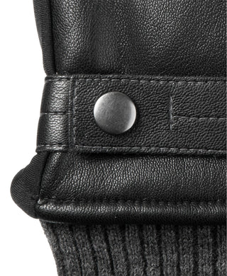 Luvas Isotoner Signature Sleekheat Masculinas em Couro Sintético, Pretas, Tamanho Médio