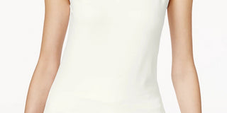 Blusa regata feminina Alfani de gola alta, branca, tamanho pequeno médio