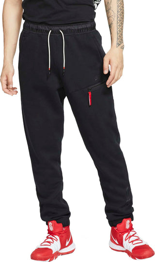 Calça de basquete Nike Fleece masculina, preta, tamanho grande