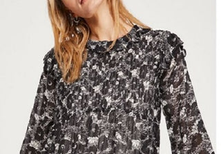 Vestido curto de manga comprida These Dreams da Free People para mulheres, tamanho X-S