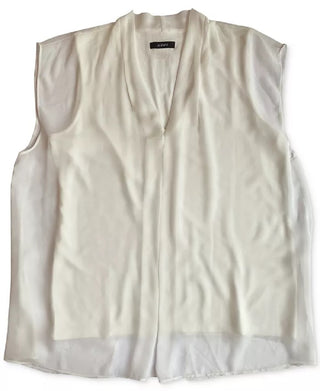Blusa feminina Alfani com sobreposição e pregas invertidas, branca, tamanho XXG