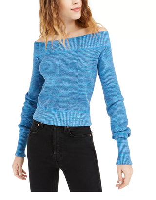 Suéter feminino Sugar Rush ombro a ombro azul tamanho médio da Free People