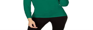 Blusa feminina Alfani com manga comprida e gola alta, verde, tamanho extragrande