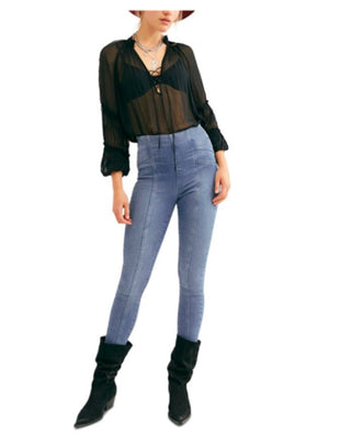 Calça jeans skinny feminina Feel Alright da Free People, azul, tamanho 28