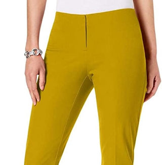 Calça skinny feminina Alfani Hollywood Waist, amarela, tamanho 4, pequena