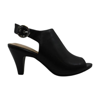 Alfani Jalen Fabric Scarpin Clássico com Tira no Tornozelo e Biqueira Aberta, Feminino, Preto, Tamanho 6 M