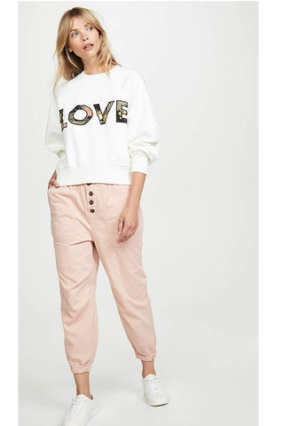 Calça feminina de cintura alta Free People rosa - tamanho P