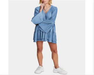 Vestido curto feminino Can't Help It da Free People, azul, tamanho pequeno