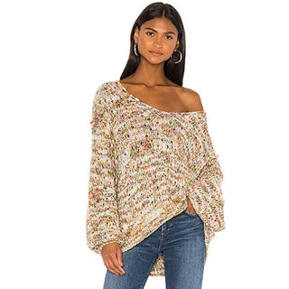 Suéter de malha Highland Space feminino Free People marrom tamanho médio