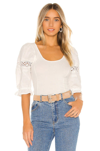 Camiseta feminina Something Special da Free People, branca, tamanho pequeno