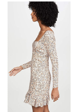 Vestido casual floral boho feminino Free People, marrom, tamanho 2