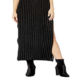 Vestido tubinho sem mangas com fenda feminina Free People, preto, tamanho grande
