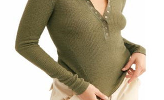 Exército Feminino Bloom Henley Verde Tamanho Médio da Free People