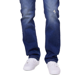 Calça Jeans Lazer Masculina Straight Fit Azul Tamanho 31X32