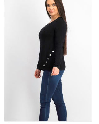 Suéter feminino Alfani com costura e ferragens, preto, tamanho pequeno