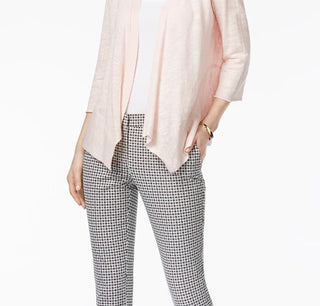 Cardigan feminino Alfani de linho com abertura frontal, tamanho natural grande