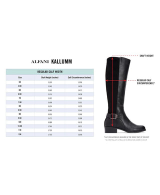 Botas femininas Alfani Kallumm com bico amendoado e cano alto, pretas, tamanho 5,5 M