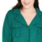 Blusa feminina com amarração frontal, verde, tamanho 2X, da INC International Concepts