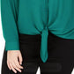 Blusa feminina com amarração frontal, verde, tamanho 2X, da INC International Concepts