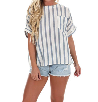 Ee:Some - Blusa listrada simples