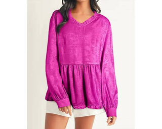 Grace + Emma - Blusa brilhante com decote em V