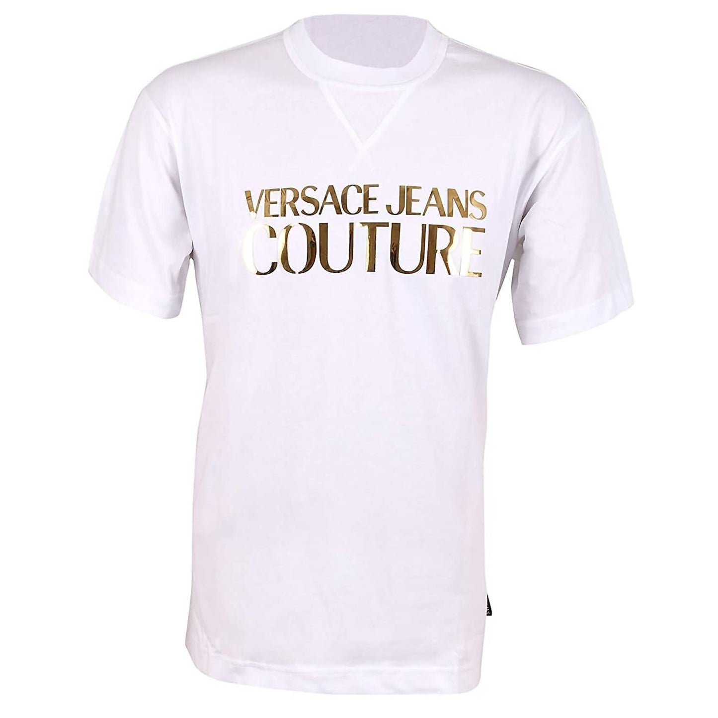 Versace - Camiseta Masculina com Logotipo Metálico Couture