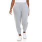 Calça de corrida feminina Calvin Klein com cós alto canelado e puxador cinza, tamanho grande