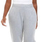 Calça de corrida feminina Calvin Klein com cós alto canelado e puxador cinza, tamanho grande