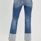 Risen - High Rise Ankle Straight Wide Cuffed Jeans