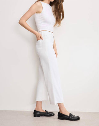 Good American - Calça Jeans Palazzo Cropped com Cintura Boa