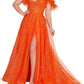 Ellie Wilde - A-line Prom Dress With Feather Trim