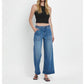 Vervet By Flying Monkey - Enviably High Rise Double Cuffed Baggy Wide Jeans