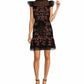 Alex Marie - Liesl Floral Embroidered Mesh Mock Neck Dress