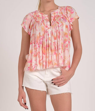 Elan - Floral Ruffle Blouse