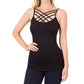 Aaaaa Fashion - Strappy Criss Cross Seamless Cami