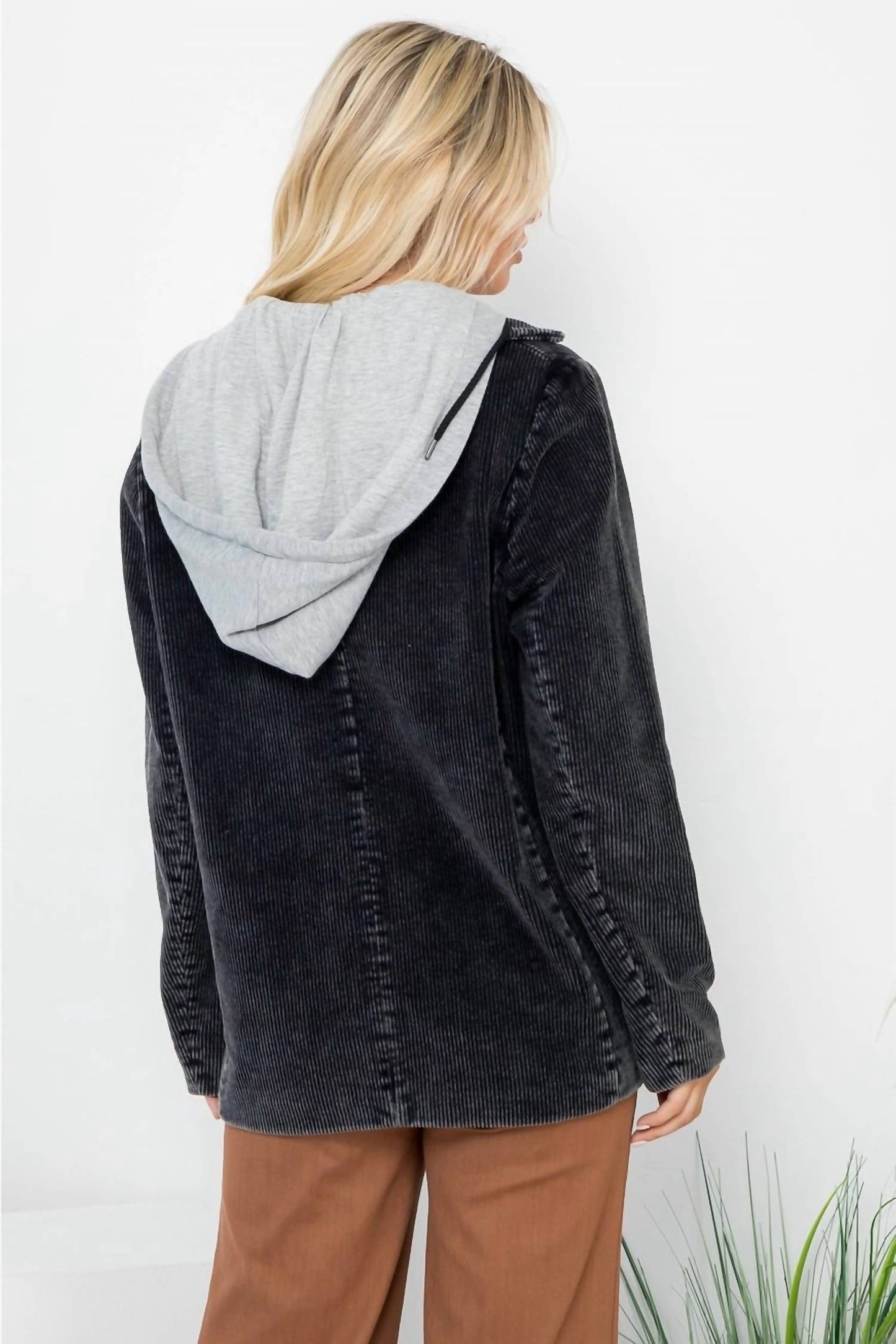 26 International - Heavy Garment Washed Hooded Cord Blazer
