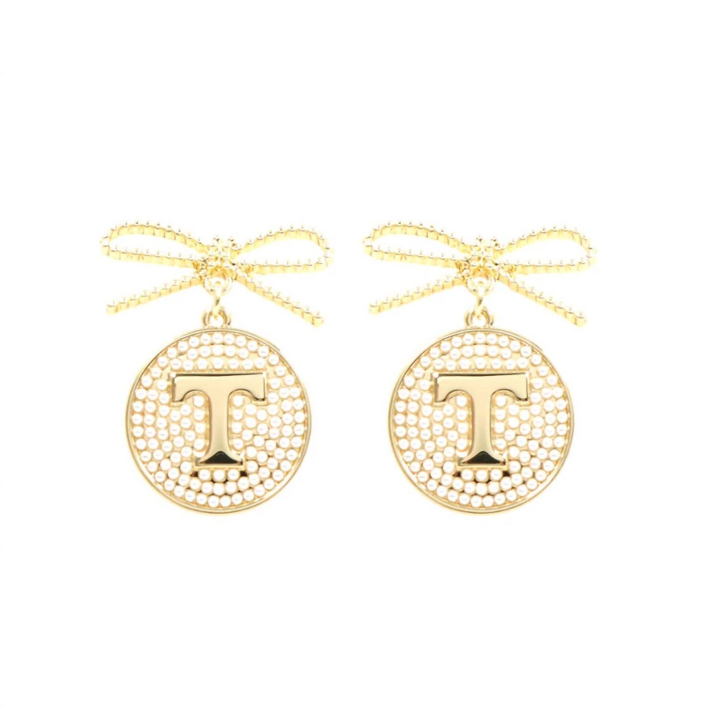 Brianna Cannon - Women's University Of Tennessee Logo Pearl Medallion Earrings