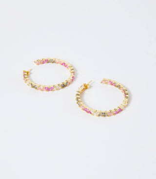 Native Gem - Women's Gemstone Hoop Earrings