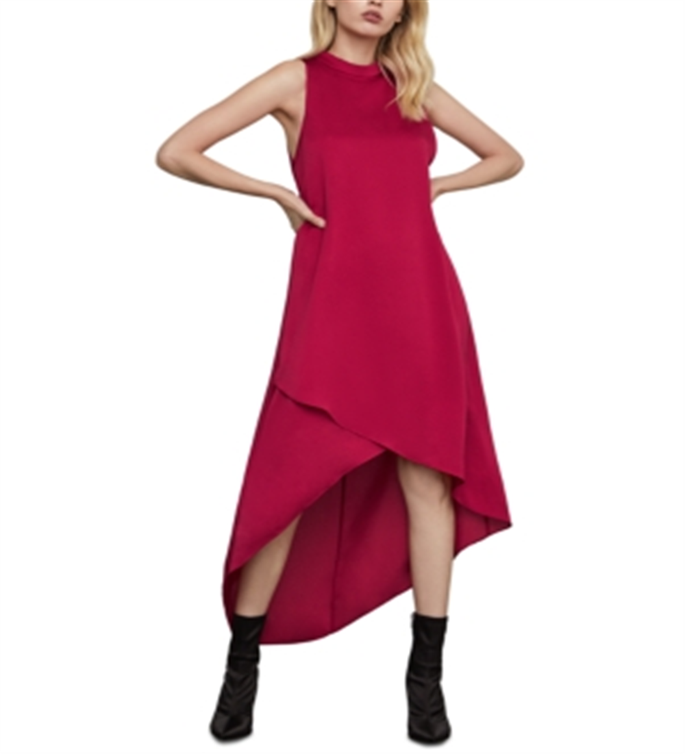 Vestido feminino decote alto BCBGMAXAZRI rosa tamanho médio