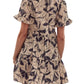 Entro - Heather Floral Print Ruffle Collar Mini Dress