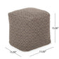 Amuleto Hand Loomed Cotton Pouf - Dark Gray / Brown